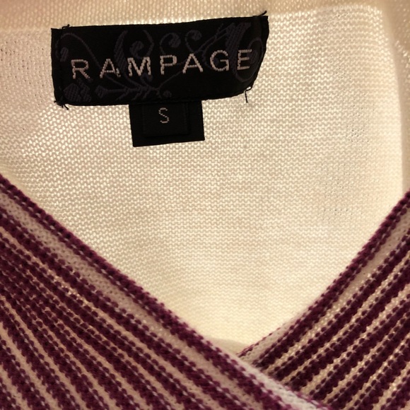 Rampage White and Purple Deep V Neck Top - Picture 3 of 4